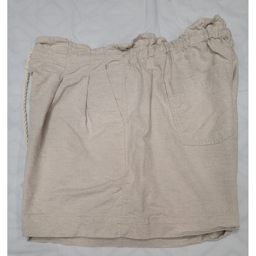 Madewell Shorts Womens XL Linen Cotton Blend Beige High Rise Pleated Inseam 3" - Picture 3 of 9